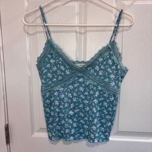 Wild Love Blue floral and lace cami